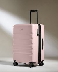 ANTLER Medium Suitcase in Moorland Pink Icon Stripe ~ hard travel cases ~ suitcases with handle and wheels