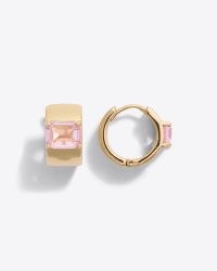 DRAPER JAMES Pink Mini Gem Hoop ~ small wide hoops ~ luxe style fashion jewelry