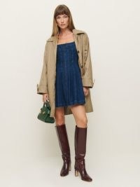 Reformation Violet Denim Mini Dress in Salinas ~ blue sleeveless scoop neck mini dresses ~ beautiful sustainable fashion