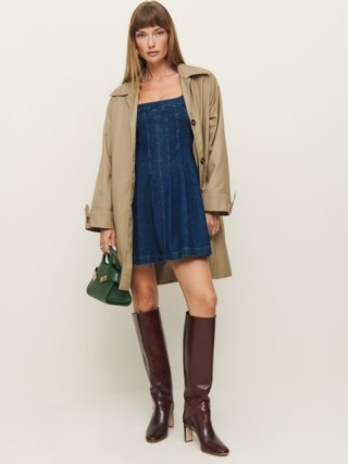 Reformation Violet Denim Mini Dress in Salinas ~ blue sleeveless scoop neck mini dresses ~ beautiful sustainable fashion