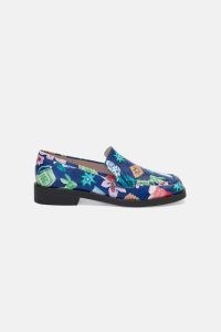 gorman x Tara Whalley Tara’s Studio Loafer – women’s blue printed leather loafers