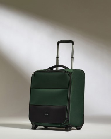 ANTLER Soft Stripe Underseat in Antler Green ~ small compact suitcases ~ overnight and weekend travel cases