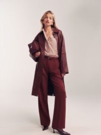 Reformation Alex Mid Rise Pant in Chiant ~ women’s smart relaxed fit dark red trousers ~ womens autumn clothing