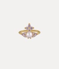 Vivienne Westwood Feodora Ring ~ light purple crystal and glass pearl rings