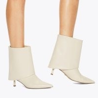 KG Kurt Geiger fierce ankle boot in Bone ~ off white pointed toe fold over boots