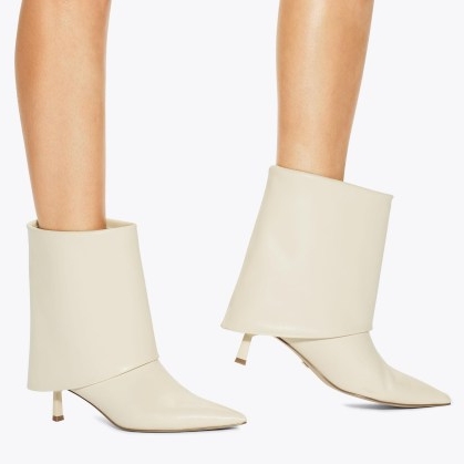 KG Kurt Geiger fierce ankle boot in Bone ~ off white pointed toe fold over boots