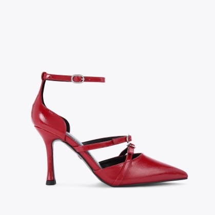 KG Kurt Geiger flavour heel in Red ~ strappy patent pointed toe pumps