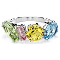 SWAROVSKI Gema ring Mixed cuts, Multicoloured, Rhodium plated – multicoloured crystal rings