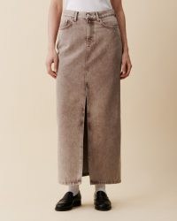 JEANERICA Garance long denim skirt in Clay 8 Weeks | straight front slit maxi skirts