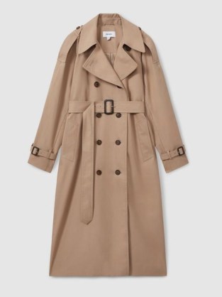 Reiss Jenna Double Breasted Belted Trench Coat in Camel | women’s classic autumn coats