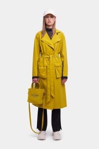 STUTTERHEIM Kista Matte Trench Coat in Gold | women’s yellow belted tailored fit coats for Autumn 2024