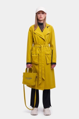 STUTTERHEIM Kista Matte Trench Coat in Gold | women’s yellow belted tailored fit coats for Autumn 2024