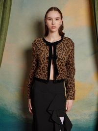 sister jane The Swan Dance Lily Leopard Cardigan in Brown ~ aniaml print cardigans