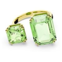 SWAROVSKI Millenia open ring Octagon cut, Green, Gold-tone plated – contemporary coloured crystal rings