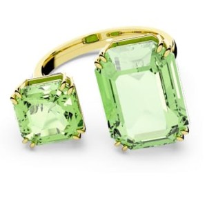 SWAROVSKI Millenia open ring Octagon cut, Green, Gold-tone plated – contemporary coloured crystal rings