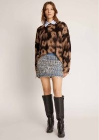 MUNTHE Tolla Jumper in Brown / women’s oversized leopard print jumpers / relaxed knits with animal prints