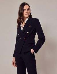 HAWES and CURTIS Navy Double Breasted Suit Jacket – women’s smart dark blue jackets – women’s work suits – corporate workwear