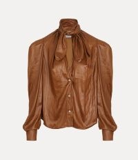 Vivienne Westwood Now Blouse in Cognac ~ brown glossy necktie blouses