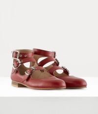 Vivienne Westwood Roman Three Strap Sandal in Red ~ unisex leather buckled sandals