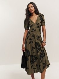 Reformation Naira Dress in Solana / lightweight drapey floral print dresses