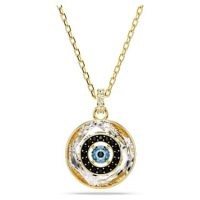 SWAROVSKI Symbolica pendant Evil eye, Small, Multicoloured, Gold-tone plated – round crystal pendants