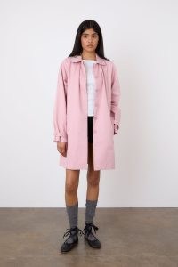 peachy den The Cheri Trench in Rose | pink mid length coats