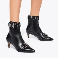 KG Kurt Geiger trace buckle boot in Black ~ women’s buckled biker style ankle boots