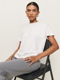 Reformation Rowan Crew Tee in White / women’s relaxed boxy style T-shirt / organic cotton T-shirts