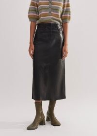 ME and EM Leather Midi Skirt in Black – luxury pencil skirts – women’s luxe autum / winter 20204 fashion