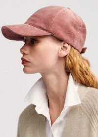 ME and EM Cord Cap in Smoke Pink – women’s corduroy caps