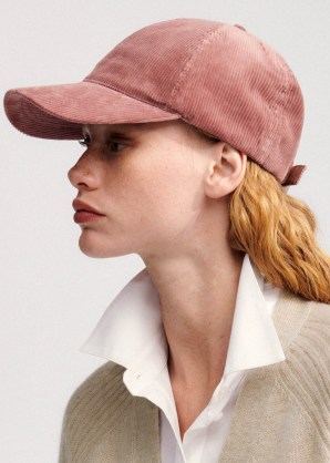 ME and EM Cord Cap in Smoke Pink – women’s corduroy caps