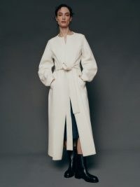 Reformation Vera Regenerative Wool Sweater Coat in Arctic / chic white winter coats