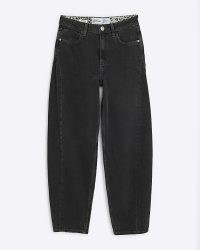 River Island Black Denim Barrel Jeans | women’s denim fashion