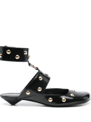 Chloé Jade Sandals in Black ~ leather studded kitten heel shoes