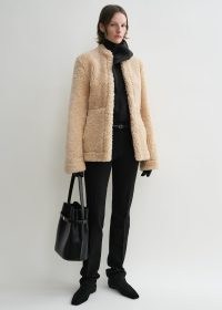 TOTEME Cinched shearling jacket in butter ~ women’s luxe textured winter jackets