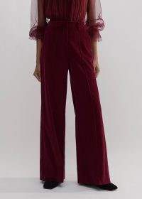 me and em Cord Wide-Leg Trouser Intense Red – women’s velvety corduroy trousers