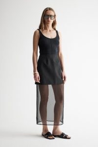 Elka Collective Elidi Skirt Black – part semi sheer organza column skirts