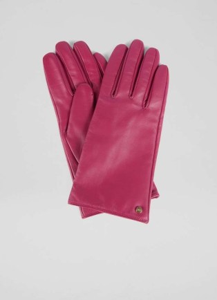 L.K. BENNETT Gina Pink Classic Lkb Stud Glove ~ women’s luxe leather gloves