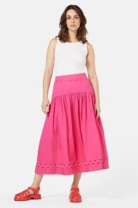 gorman Hartley Skirt in Pink ~ women’s organic cotton poplin midi skirts