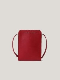 JIGSAW Leather Crossbody Phone Bag in Red ~ small adjustable strap cross body bags