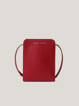 JIGSAW Leather Crossbody Phone Bag in Red ~ small adjustable strap cross body bags