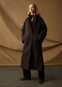 me and em Luxe Wool-Blend Everyday Jumper Coat in Double Espresso / women’s oversized dark brown longline winter coats