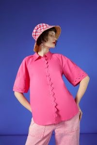 gorman Malabar Shirt in Pink ~ women’s relaxed short sleeve organic cotton poplin shirts