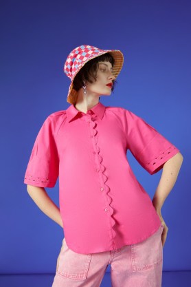 gorman Malabar Shirt in Pink ~ women’s relaxed short sleeve organic cotton poplin shirts