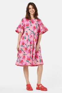 gorman Peruvian Lily Smock Dress ~ pink floral frill sleeve dresses