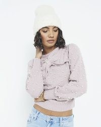 RIVER ISLAND Pink Bow Pearl Jumper ~ fashionable cropped jumpers