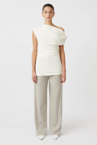 CAMILLA AND MARC Realm Twisted Top in Cream ~ chic one shoulder tops ~ women’s contemporary asymmetric clothing