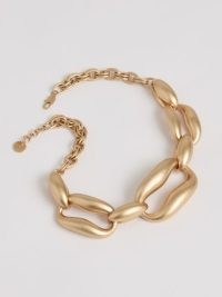 Reiss Lydia Sculpted Link Necklace in Gold Tone | large chain link necklaces | chunky statement jewellery