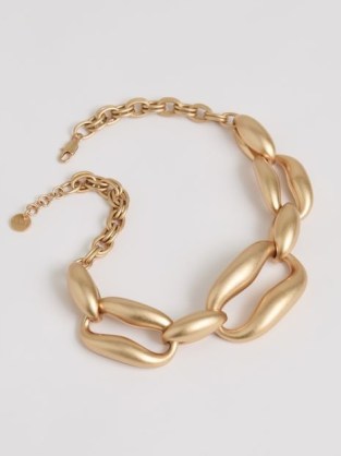 Reiss Lydia Sculpted Link Necklace in Gold Tone | large chain link necklaces | chunky statement jewellery