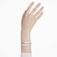 SWAROVSKI Sublima cuff Crystal pearl, Round cut, White, Rhodium plated – wrap style cuffs with crystals – luxe look jewellery